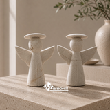 Ángel Artesanal “Luna” · Mármol Bellagio Natural · 10 cm