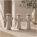 Ángel Artesanal “Luna” · Mármol Bellagio Natural · 10 cm