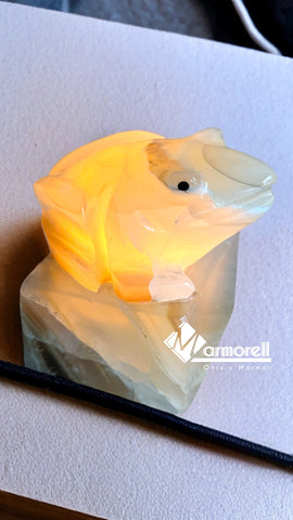 LAMPARA DE ONIX, DISEÑO MINI RANITA
