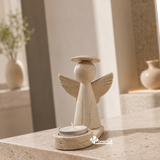 ÁNGEL DE MÁRMOL 11 CM DE ALTURA, PORTA VELA