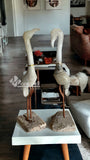 Pareja De Flamingos, Garzas Decorativas Onix Y Marmol 40 Cm