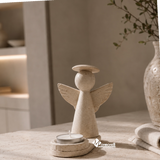 ÁNGEL DE MÁRMOL 11 CM DE ALTURA, PORTA VELA