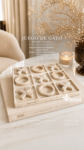 Juego de Gato — Pieza Escultórica en Mármol Natural