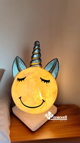 LÁMPARA UNICORNIO PIEDRA NATURAL DE ÓNIX, 13 CM. MOD: ESFERITA
