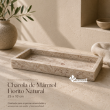 Charola de Mármol Fiorito Natural | Colección Hospitality