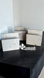 SERVILLETERO DE PIEDRA NATURAL MARMOL BEIGE MAYA, DISEÑO CUADRADO