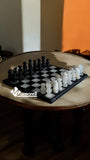 Ajedrez Ingles 35x35 Mármol Negro Y Ónix Blanco Natural, ENVIO GRATIS