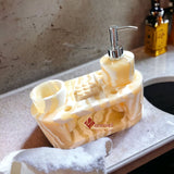 JUEGO DE BAÑO EN ONIX NATURAL OVAL 0050