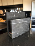 SERVILLETERO DE PIEDRA NATURAL MARMOL GRIS, DISEÑO CUADRADO