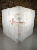 CUBO DE MARQUETERIA DE ONIX 50X50X50 CM, ONIX BLANCO. ENVIO GRATIS
