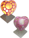 Lampara Mod. Corazón En Piedra Ónix, Rosa.