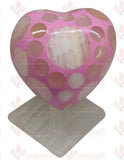 Lampara Mod. Corazón En Piedra Ónix, Rosa.