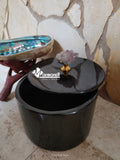 FINO JOYERO DE MARMOL NEGRO CON JALADERA DE CUARZO, ENVIO GRATIS