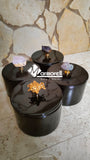 FINO JOYERO DE MARMOL NEGRO CON JALADERA DE CUARZO, ENVIO GRATIS