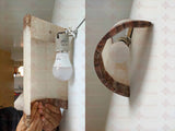 LAMPARA PARED ARBOTANTE. PIEDRA ONIX MOD: GRAPA 30X20 CM