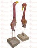 Pareja De Flamingos, Garzas Decorativas Onix Y Marmol 40 Cm